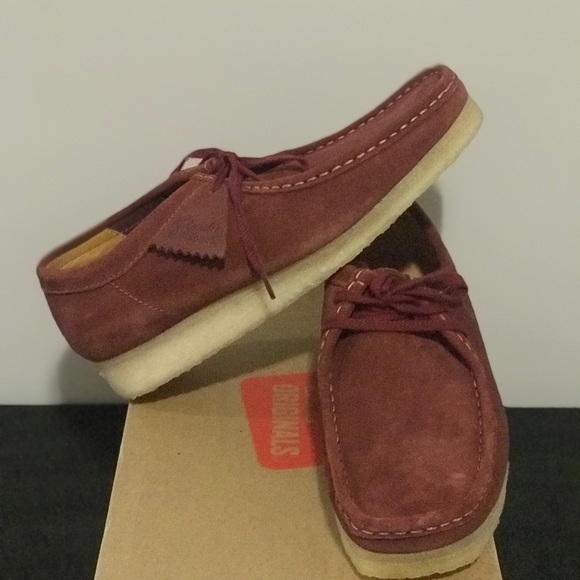 red suede wallabees